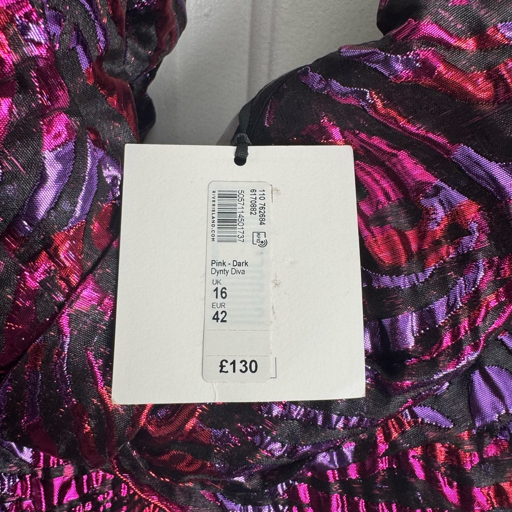 River Island Pink and Black Swirl Dress